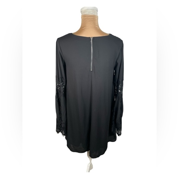 Evenuel Black Bell Sleeve Sheath Dress Medium - Picture 3 of 6